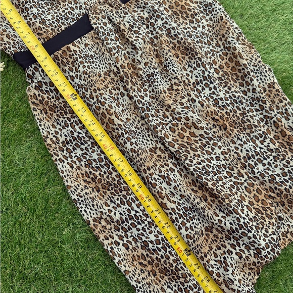Vintage Mini Leopard Print Dress with Black Accents - Picture 5 of 8